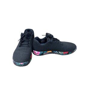 NOBULL Womans Black Floral Canvas Low Sneakers Sz 10.5 SKU 9587